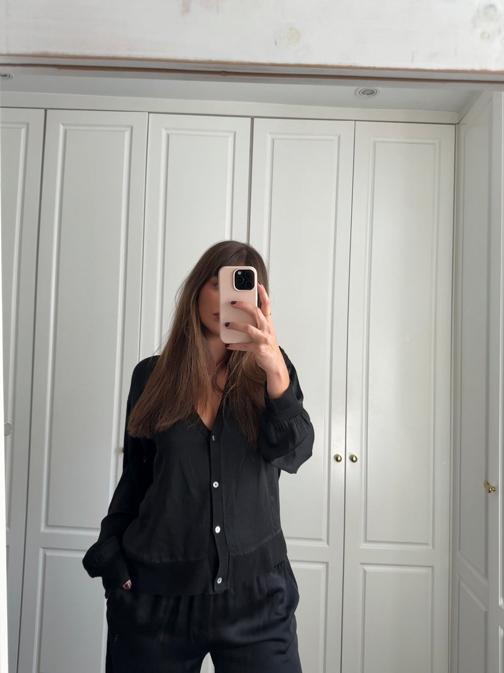 Chaqueta satén negra