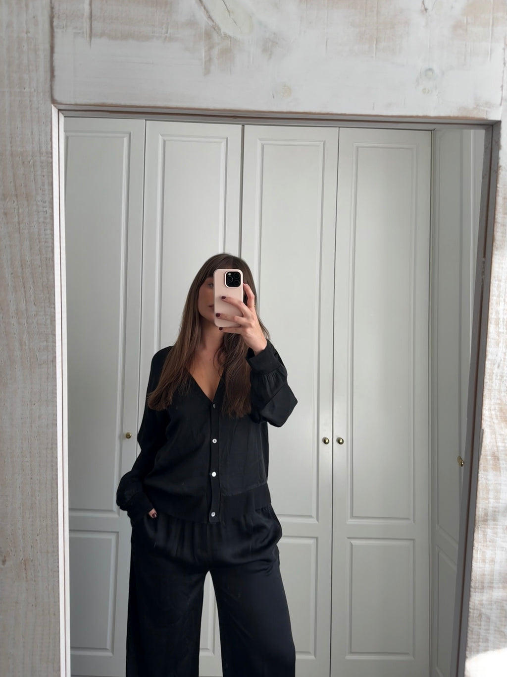 Chaqueta satén negra